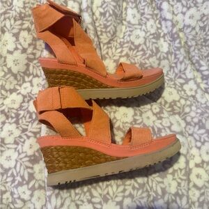 Ugg Wedge Sandals - Coral Strappy Platform Wedges